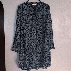Tory Burch Massey Silk Shirt/Dress Black Pompidy Tunic 6